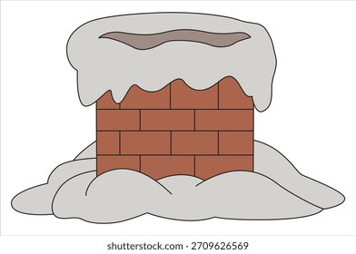 Una chimenea con el Vector aislado del icono de la nieve