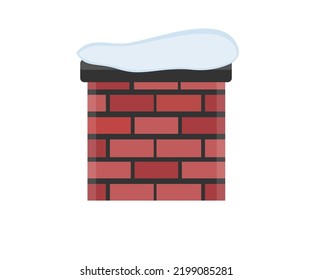 Chimney with snow logo design. Snow covered roof and chimney vector design and illustration.

