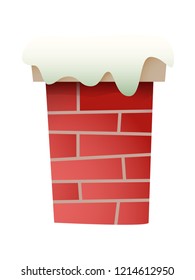 Chimney with snow - vector illustration