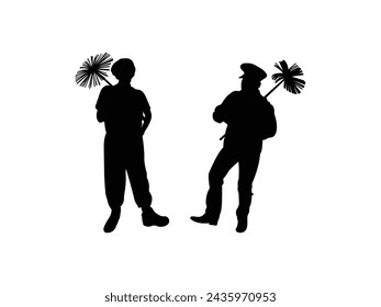 Chimney Sweep icon vector. Chimney Sweep Silhouette isolated white background. Vector Illustration