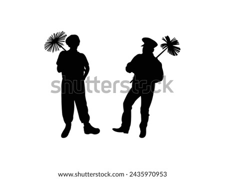 Chimney Sweep icon vector. Chimney Sweep Silhouette isolated white background. Vector Illustration