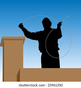 chimney sweep, silhouette