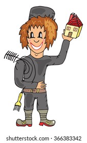 chimney sweep vector illustration