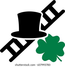 Chimney sweeper hat ladder and lucky shamrock