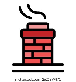 Chimney top icon. Outline chimney top vector icon for web design isolated on white background color flat