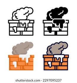 Chimney top icon set collection