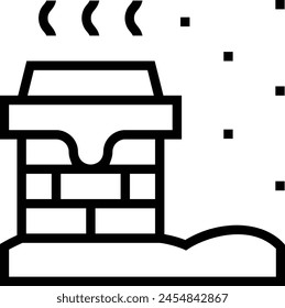 chimney top icon. Thin linear style design isolated on white background