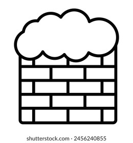 Chimney Top Vector Line Icon Design