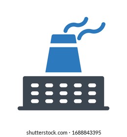 chimney vector glyph color icon  