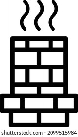 Ilustración de diseño de iconos de vectores de chimenea