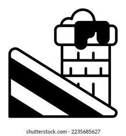 Icono vectorial de chimenea aislado en fondo blanco