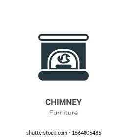 Chimney vector icon on white background. Flat vector chimney icon symbol sign from modern furniture collection for mobile concept and web apps design.