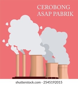chimney vector illustration of the negative impact of factory smoke