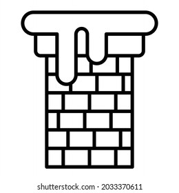 Chimney Vector Outline Icon Isolated On White Background

