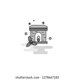 Chimney Web Icon. Flat Line Filled Gray Icon Vector