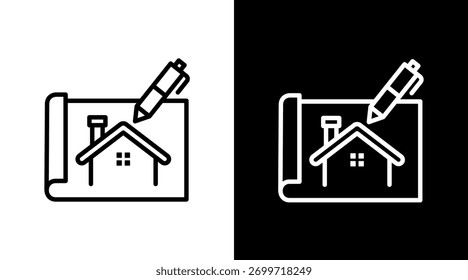 Diseño de conjunto de iconos de chimenea blanca