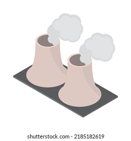 estructura de chimeneas icono isométrico industrial