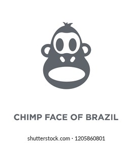 Chimp face of Brazil icon. Chimp face of Brazil design concept from Brazilian icons collection. Simple element vector illustration on white background.