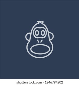 Chimp face of Brazil icon. Chimp face of Brazil linear design concept from Brazilian icons collection. Simple element vector illustration on dark blue background.