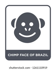 chimp face of brazil icon vector on white background, chimp face of brazil trendy filled icons from Culture collection, chimp face of brazil simple element illustration