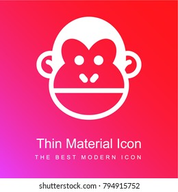 Chimp face of Brazil red and pink gradient material white icon minimal design