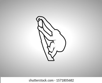 Chimp Silhouette on White Background. Isolated Vector Animal