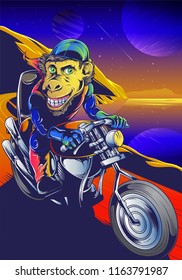 Chimp Space Biker
