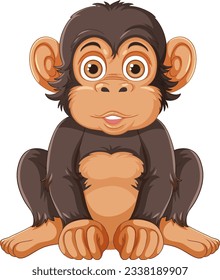 Chimpanzee Cartoon Character Vector illustration