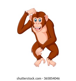 Chimpanzee cartoon thinking