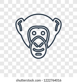Chimpanzee concept vector linear icon isolated on transparent background, Chimpanzee concept transparency concept in outline style