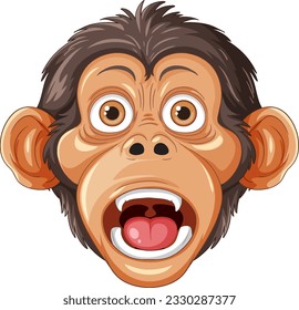 Ilustración del vector de caracteres de la cabeza del chimpancé