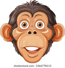 Ilustración del vector de caracteres de la cabeza del chimpancé