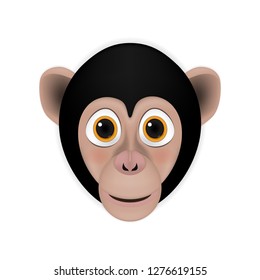 Chimpanzee head cartoon vector