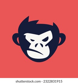 Chimpanzee head logo design template. Monkey vector icon. Vector illustration