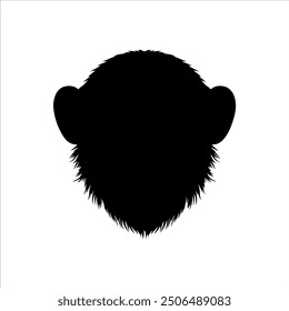 Chimpanzee head silhouette vector illustration design on white background.