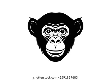 A chimpanzee head vector illustration 