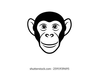 A chimpanzee head vector illustration 