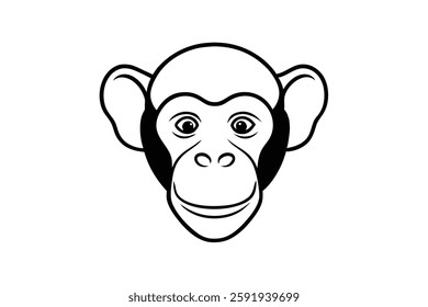 A chimpanzee head vector illustration 
