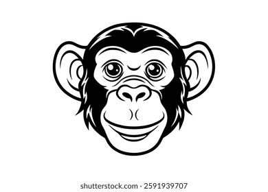 A chimpanzee head vector illustration 