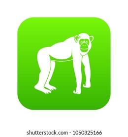 Chimpanzee icon digital green for any design isolated on white vector illustration