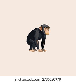 Ícone chimpanzé design de vetor plano.