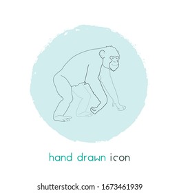 Chimpanzee icon line element. Vector illustration of chimpanzee icon line isolated on clean background for your web mobile app logo design.