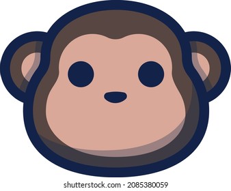 Chimpanzee illustration icon design flat animals
