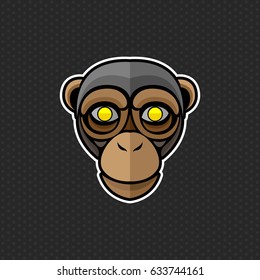 Chimpanzee logo design template ,Lion head icon Vector illustration