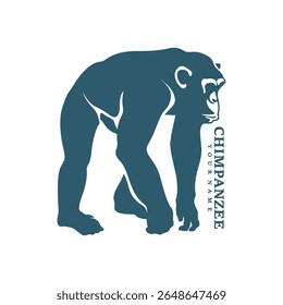 Chimpanzee logo design vector. Silhouette Chimpanzee Template Illustration. Icon Symbol