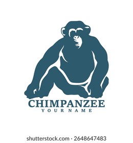 Chimpanzee logo design vector. Silhouette Chimpanzee Template Illustration. Icon Symbol