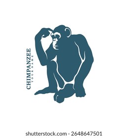 Chimpanzee logo design vector. Silhouette Chimpanzee Template Illustration. Icon Symbol