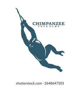 Chimpanzee logo design vector. Silhouette Chimpanzee Template Illustration. Icon Symbol
