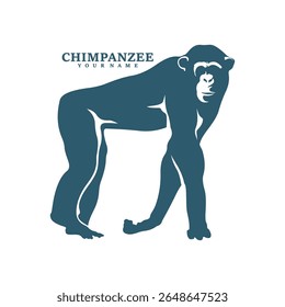 Chimpanzee logo design vector. Silhouette Chimpanzee Template Illustration. Icon Symbol