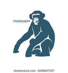 Chimpanzee logo design vector. Silhouette Chimpanzee Template Illustration. Icon Symbol